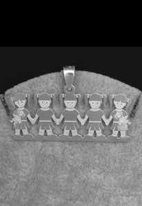 Sterling Silver Pendant Five Girls