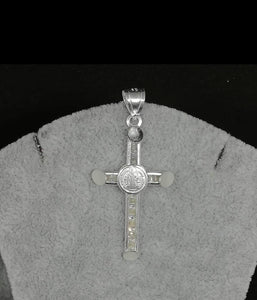 Sterling Silver Pendant San Benito Cross with Cz