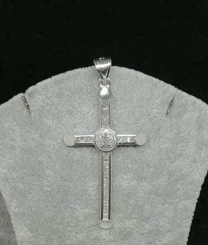 Sterling Silver Pendant San Benito Cross with Cz