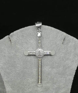 Sterling Silver Pendant San Benito Cross with Cz
