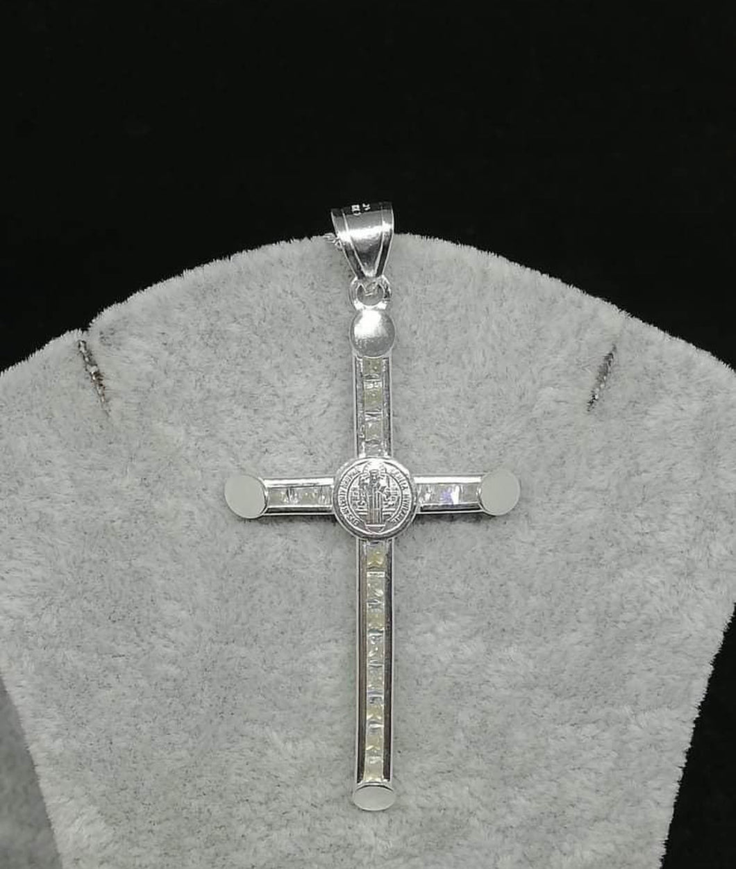 Sterling Silver Pendant San Benito Cross with Cz