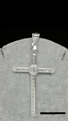 Sterling Silver Pendant San Benito Cross with Cz