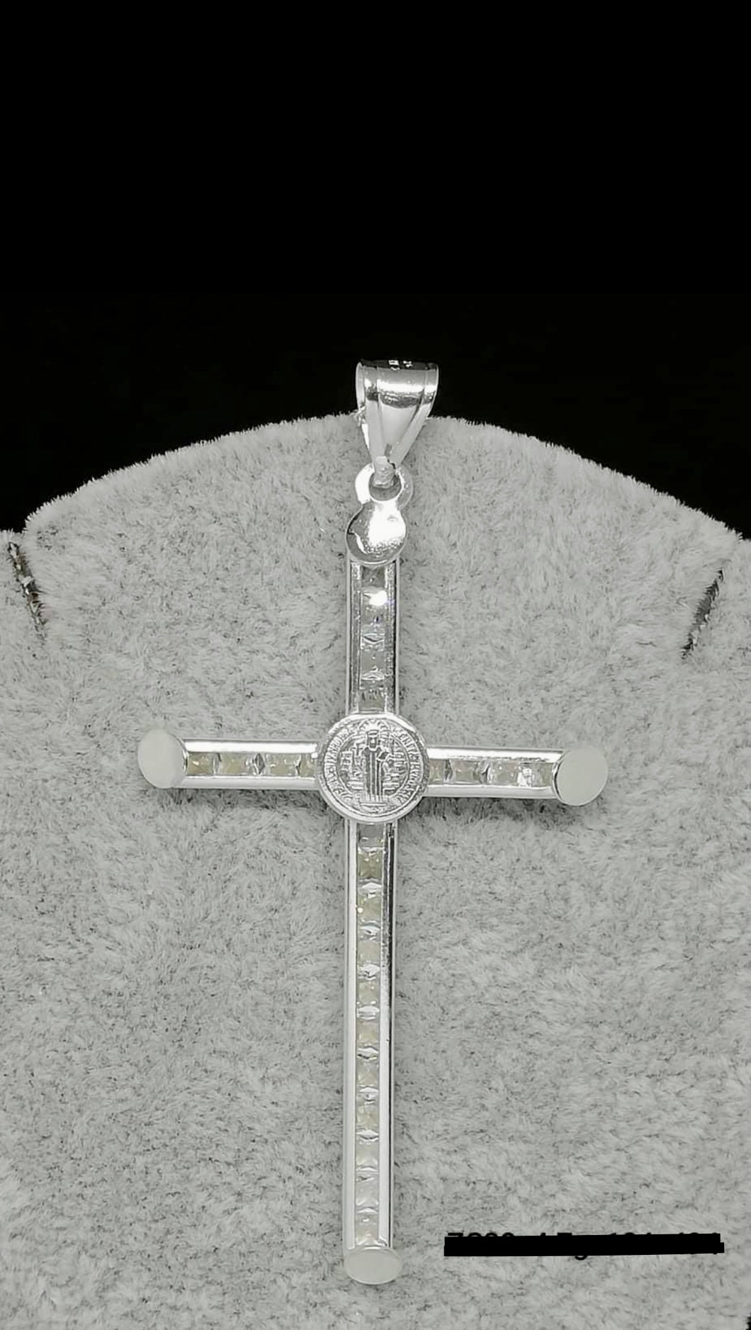 Sterling Silver Pendant San Benito Cross with Cz