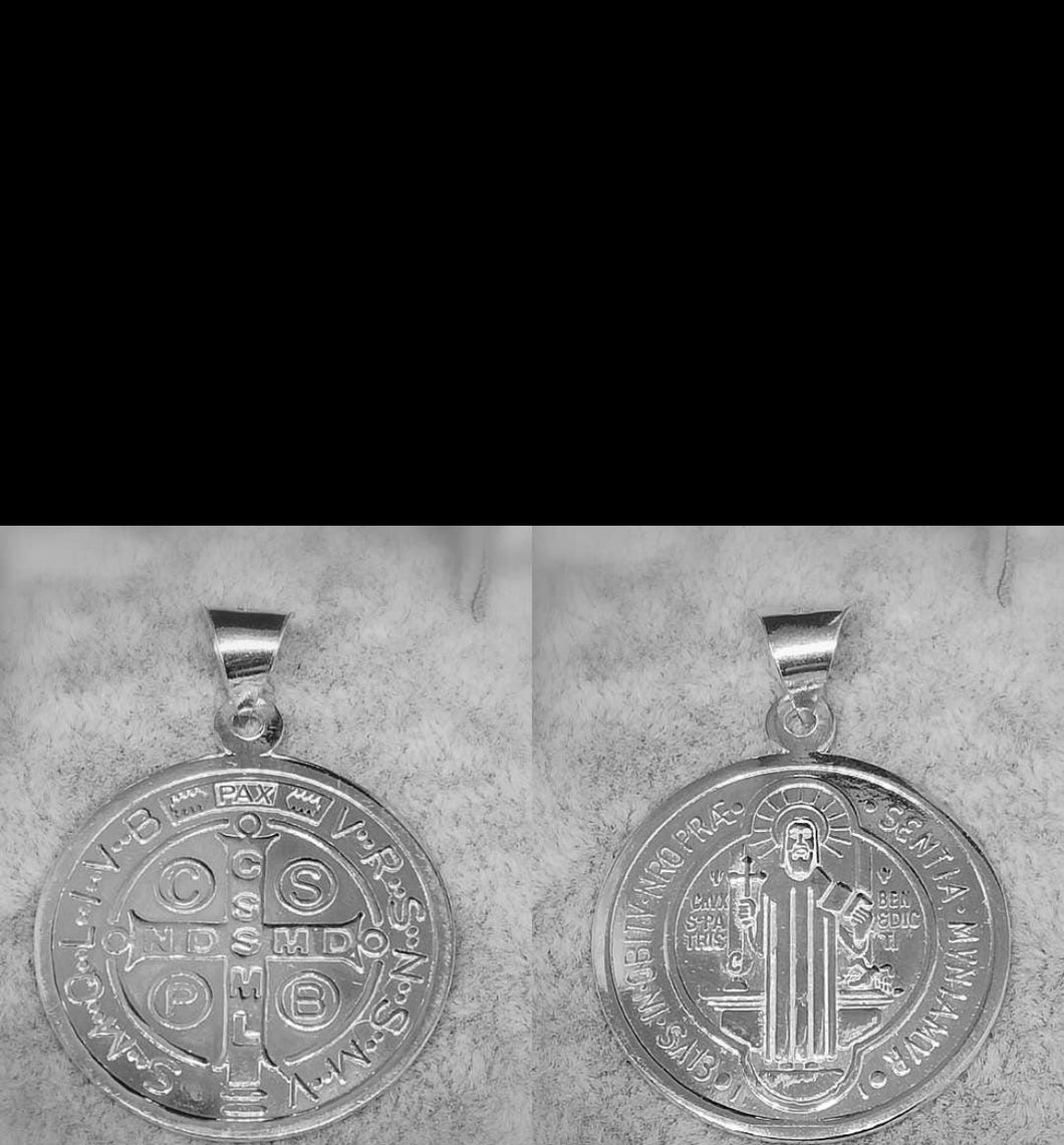 Sterling Silver Pendant San Benito Medal