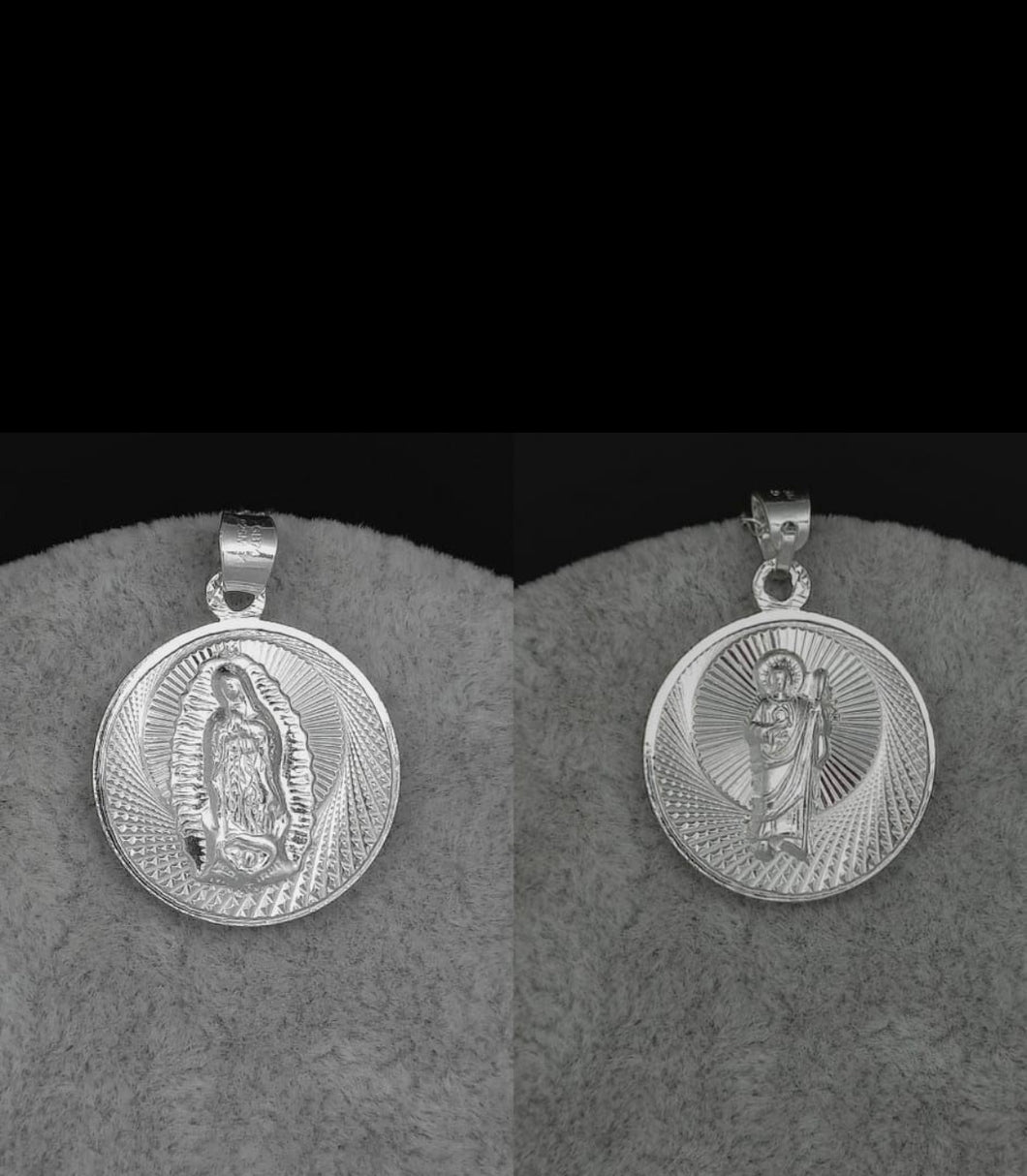 Sterling Silver Pendant Saint Jude Double Sided