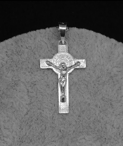 Sterling Silver Pendant Cross San Benito Christ