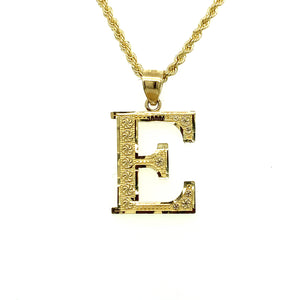 10K Gold Letter E Pendant