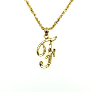 10K Gold Letter F Pendant
