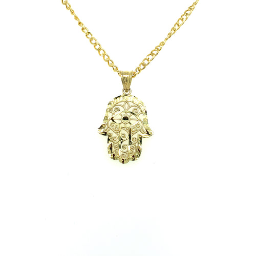 10K Gold Hamsa Hand Pendant