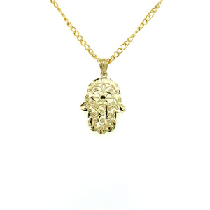 10K Gold Hamsa Hand Pendant
