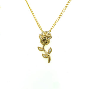 10K Gold Rose Cz Pendant