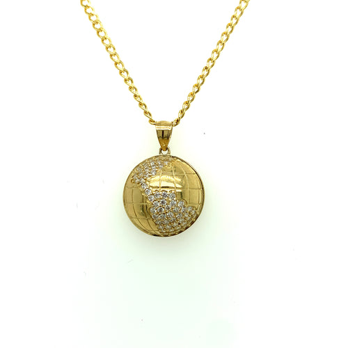 10K Gold World Pendant