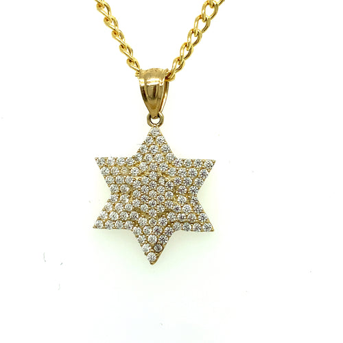 10K Gold Star Cz Pendant