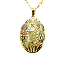 Load image into Gallery viewer, 10K Gold Sacred Heart and Our Lady of Guadalupe Double Sided Pendant