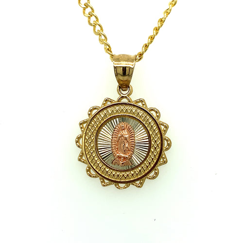 10K Gold Our Lady of Guadalupe Pendant