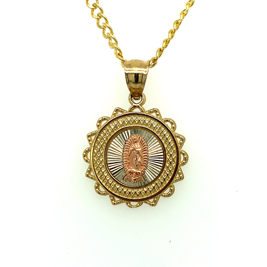 10K Gold Our Lady of Guadalupe Pendant