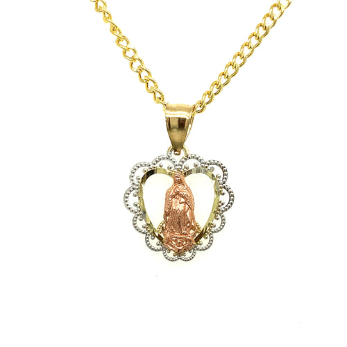 10K Gold Our Lady of Guadalupe Pendant