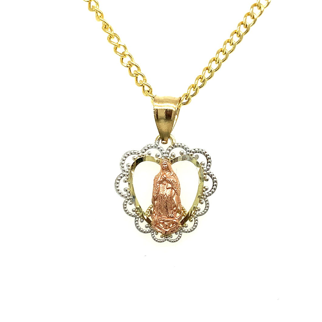 10K Gold Our Lady of Guadalupe Pendant