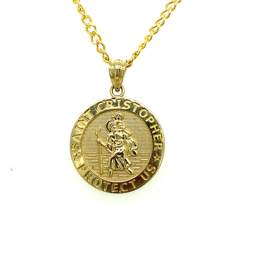 10K Gold Saint Christopher Pendant