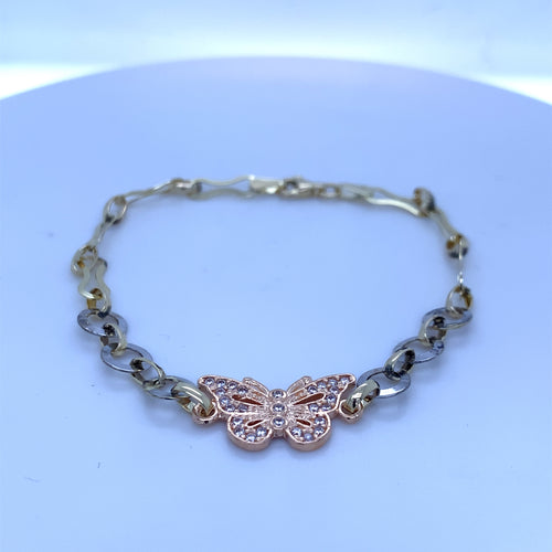 10K Gold Butterfly Link Bracelet