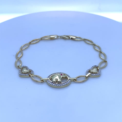10K Gold Elephant Heart Bracelet