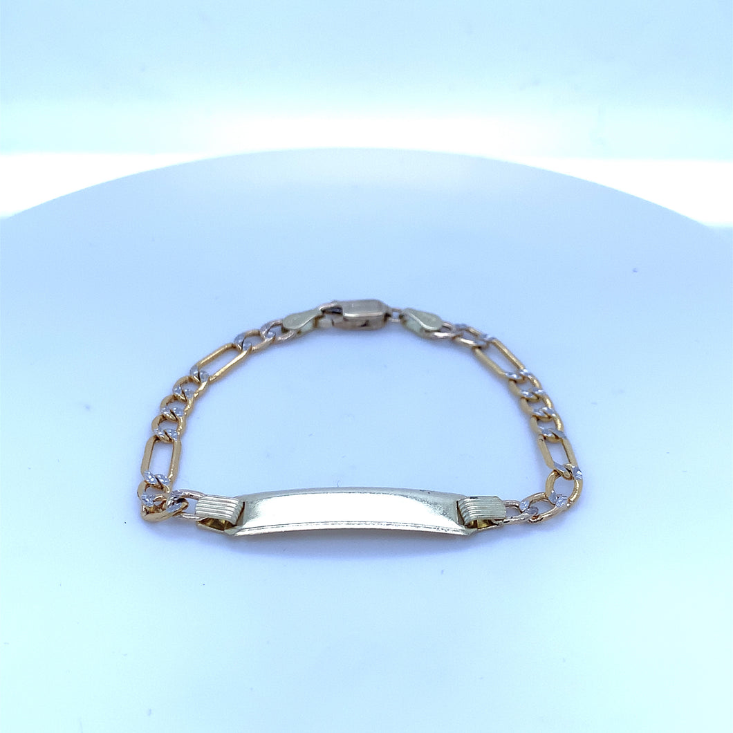 10K Gold Figaro ID Bracelet