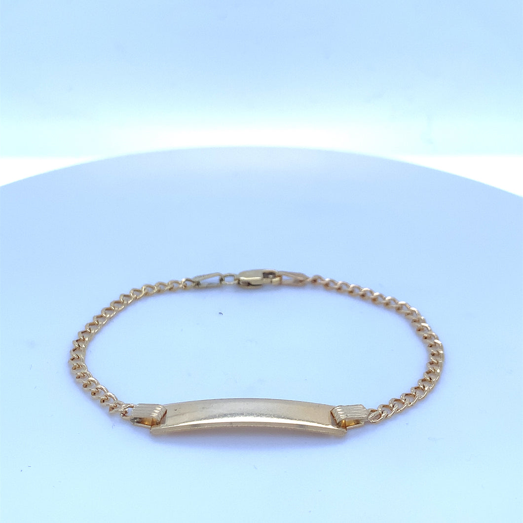 10K Gold Cuban Link ID Bracelet