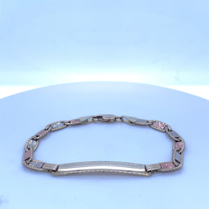 10K Tri Gold Mariner Link ID Bracelet