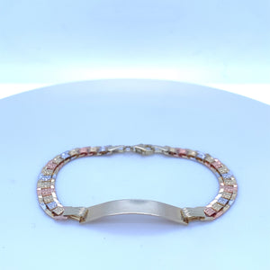 10K Tri Gold ID Bracelet