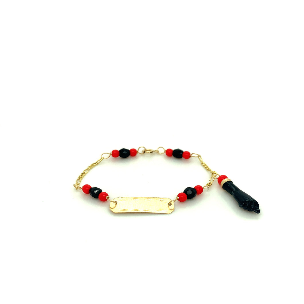 10K Gold Azabache Baby Bracelet
