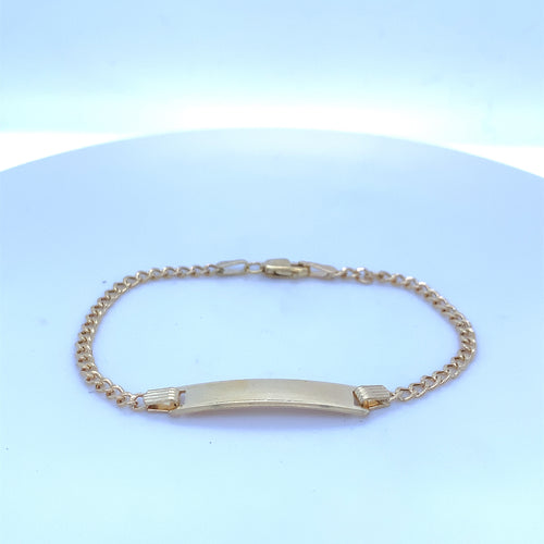 10K Gold Cuban Link ID Bracelet