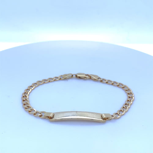 10K Gold Cuban Link ID Bracelet