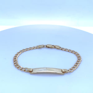 10K Gold Cuban Link ID Bracelet