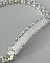 Load image into Gallery viewer, Sterling Silver Chino link ID and Greek Border bracelet