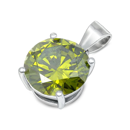 Sterling Silver Peridot CZ Pendant