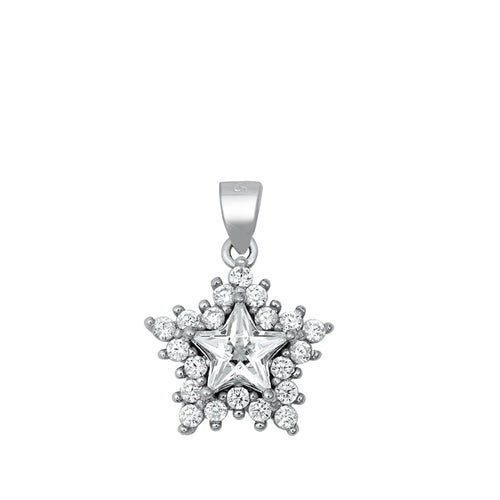 Sterling Silver CZ Star Pendant