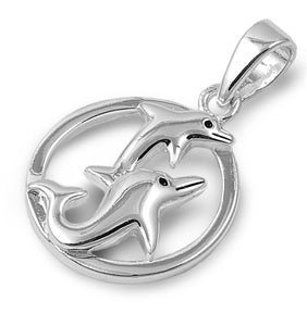 Sterling Silver Dolphins Pendant