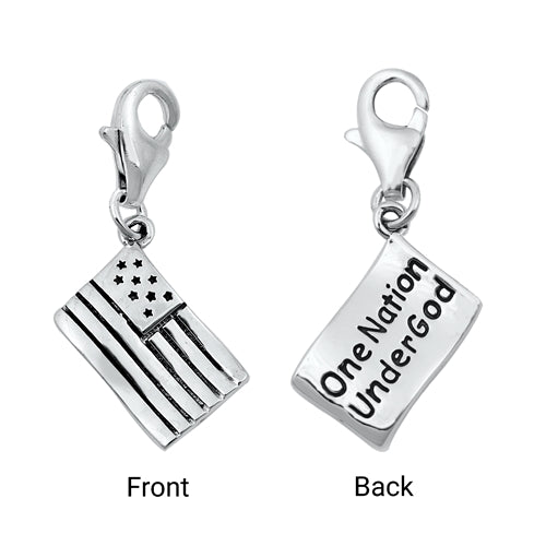 Sterling Silver - American Flag Pendant