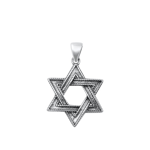 Sterling Silver Oxidized Star of David Pendant