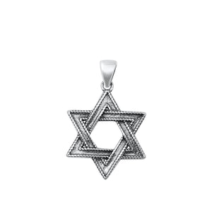 Sterling Silver Oxidized Star of David Pendant