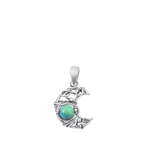 Sterling Silver Moon & Stone Pendant