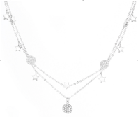 Sterling Silver Necklace Starts and Coins with Cz