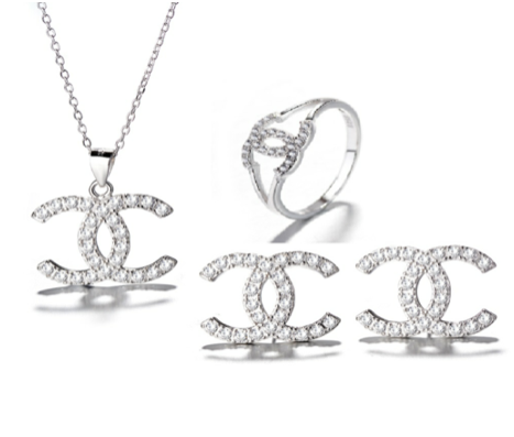 Sterling Silver Set CC CZ