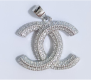Sterling Silver CC Cz Necklace