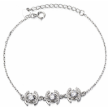 Sterling Silver CC Cz Bracelet