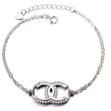 Sterling Silver CC Cz Bracelet