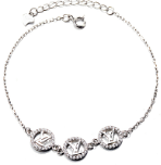 Sterling Silver Round Cz LV Bracelet