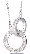 Sterling Silver Ring CZ Necklace