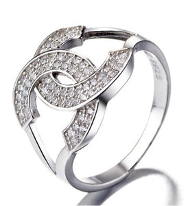 Sterling Silver CC CZ Ring