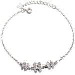 Sterling Silver Trio CC Cz Bracelet